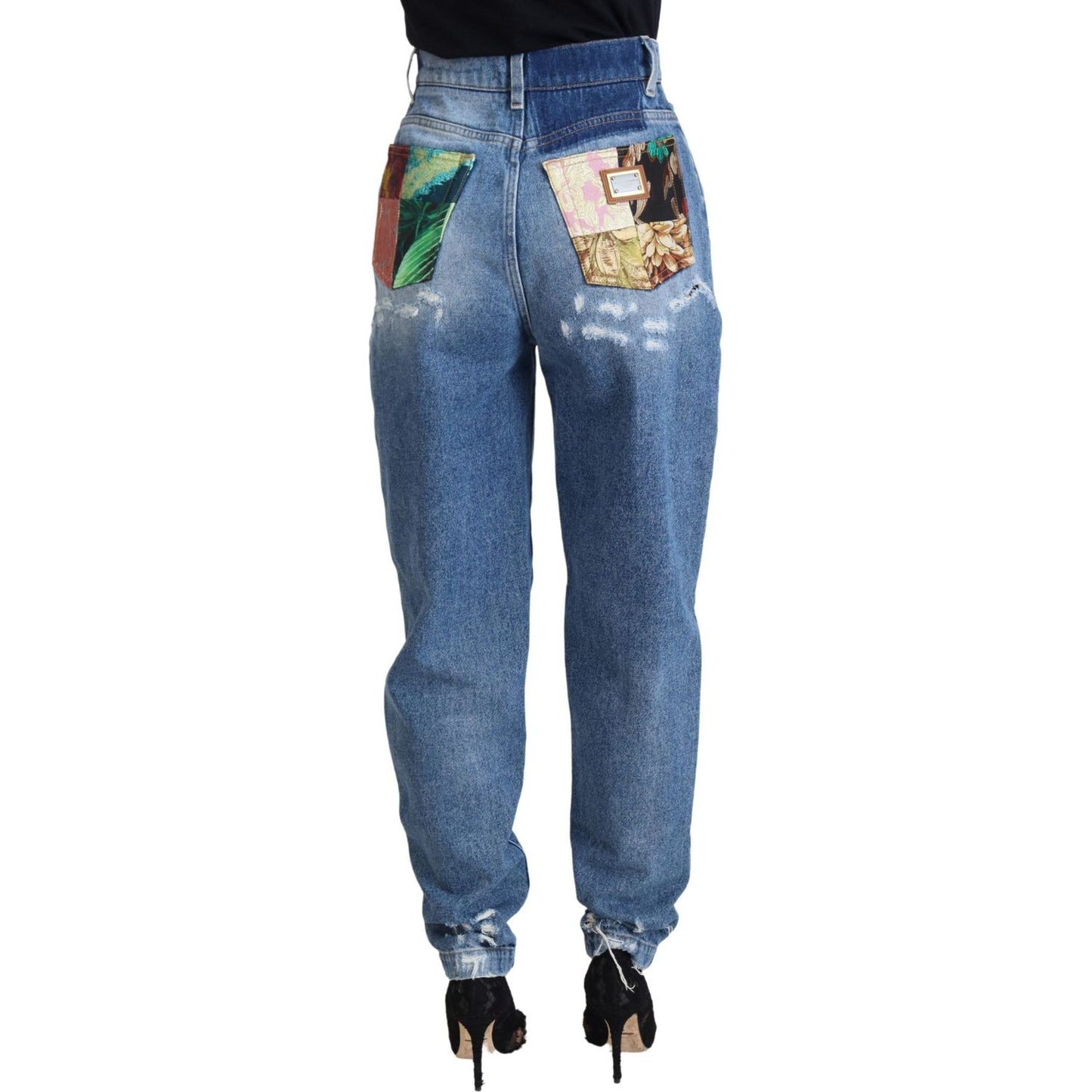 Dolce & Gabbana Chic Tattered Denim Pants - Indigo Essence Dolce & Gabbana Dim Gray