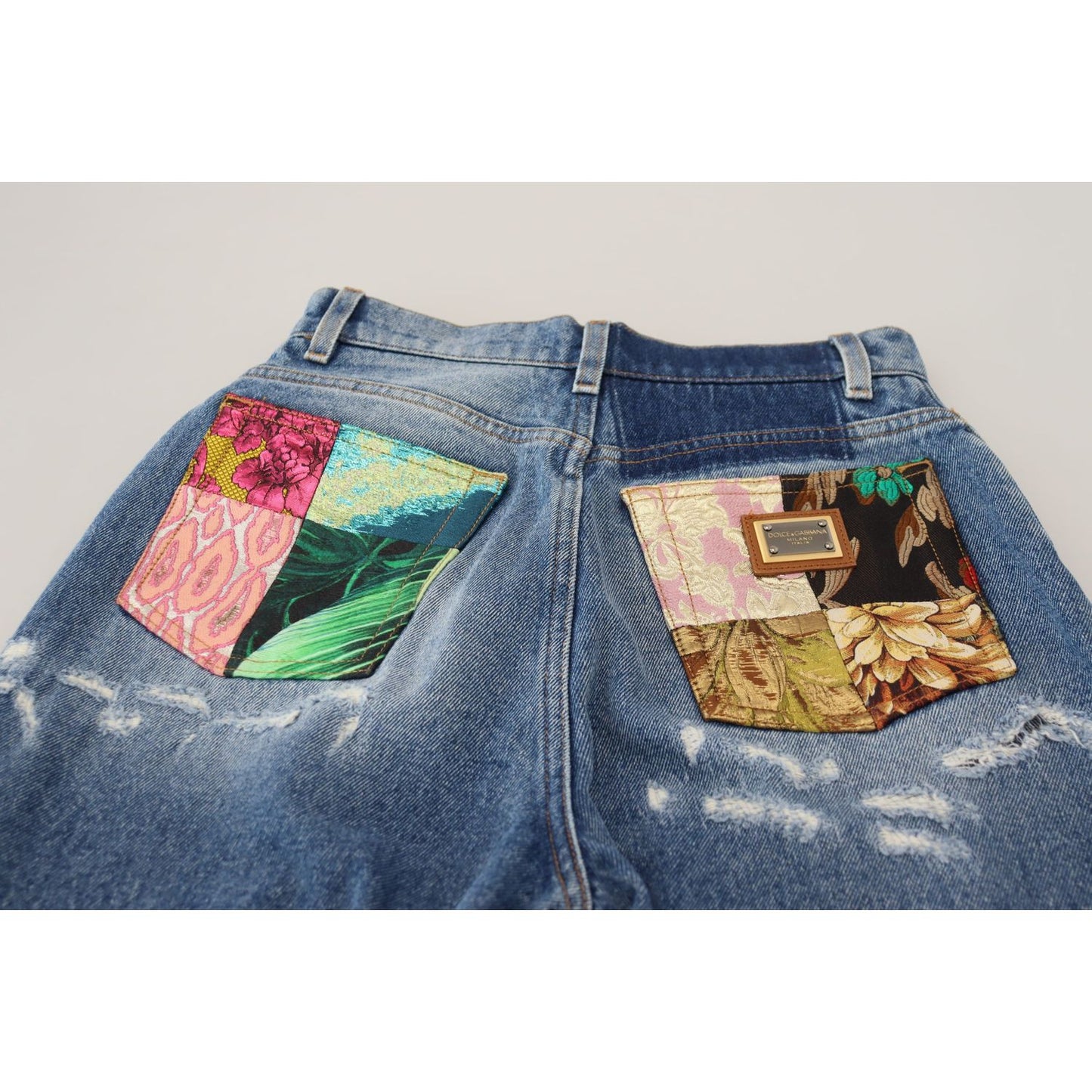 Dolce & Gabbana Chic Tattered Denim Pants - Indigo Essence Dolce & Gabbana Gray