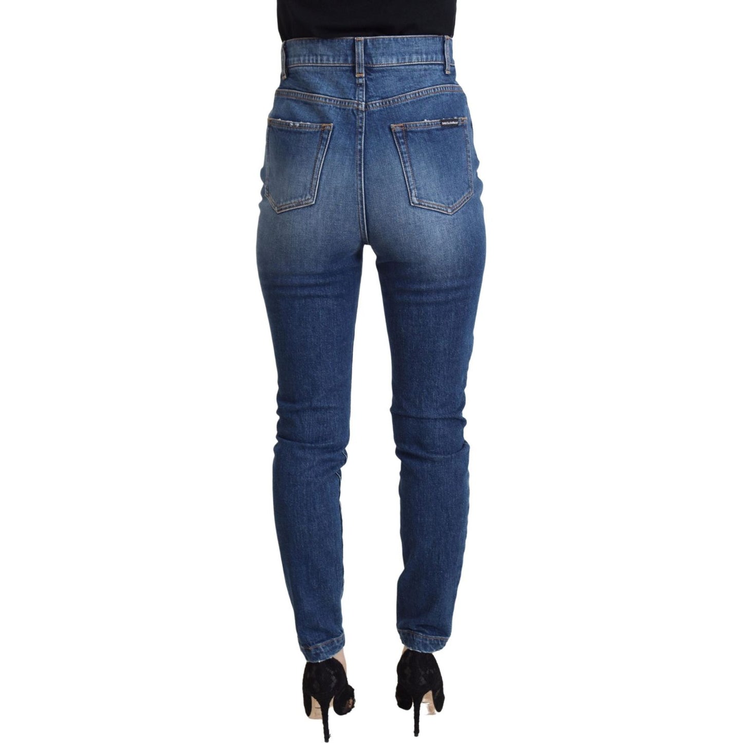 Dolce & Gabbana Elegant Blue Denim Pants - Tailored Fit Dolce & Gabbana Dark Slate Gray