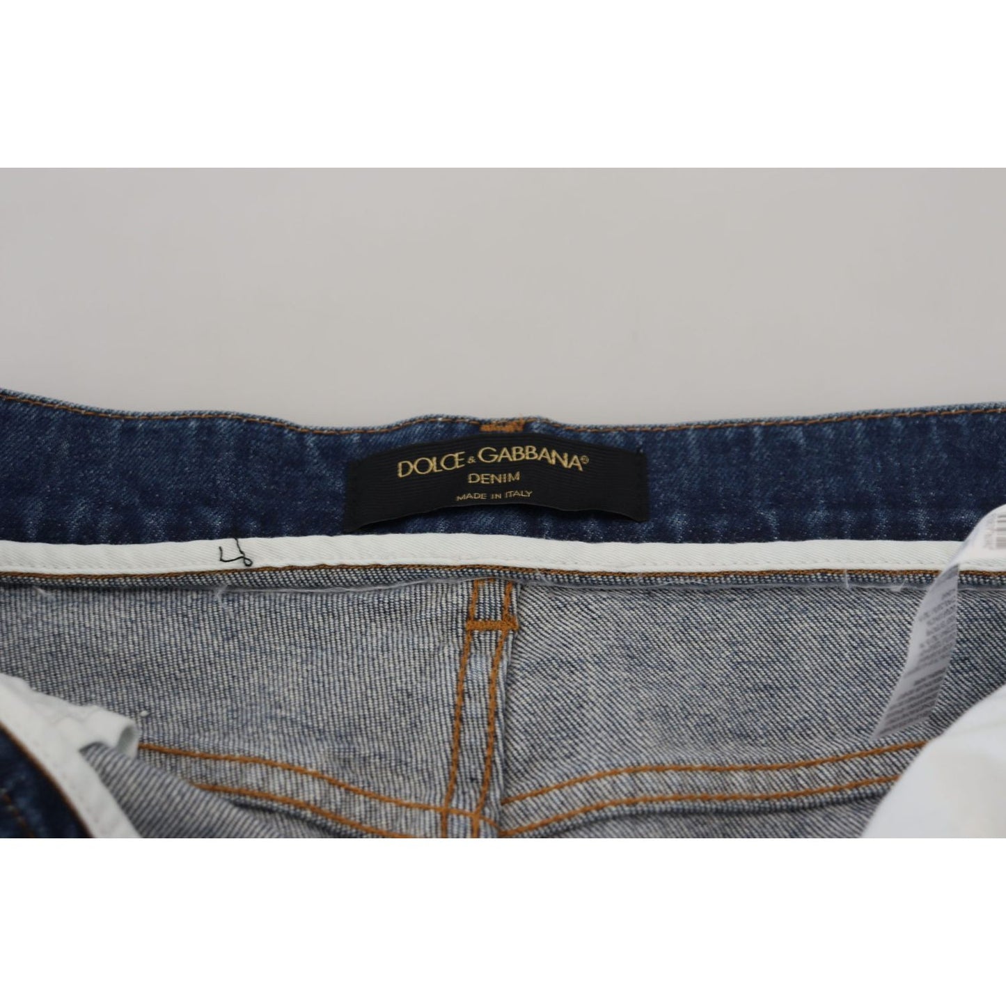 Dolce & Gabbana Elegant Blue Denim Pants - Tailored Fit Dolce & Gabbana Gray