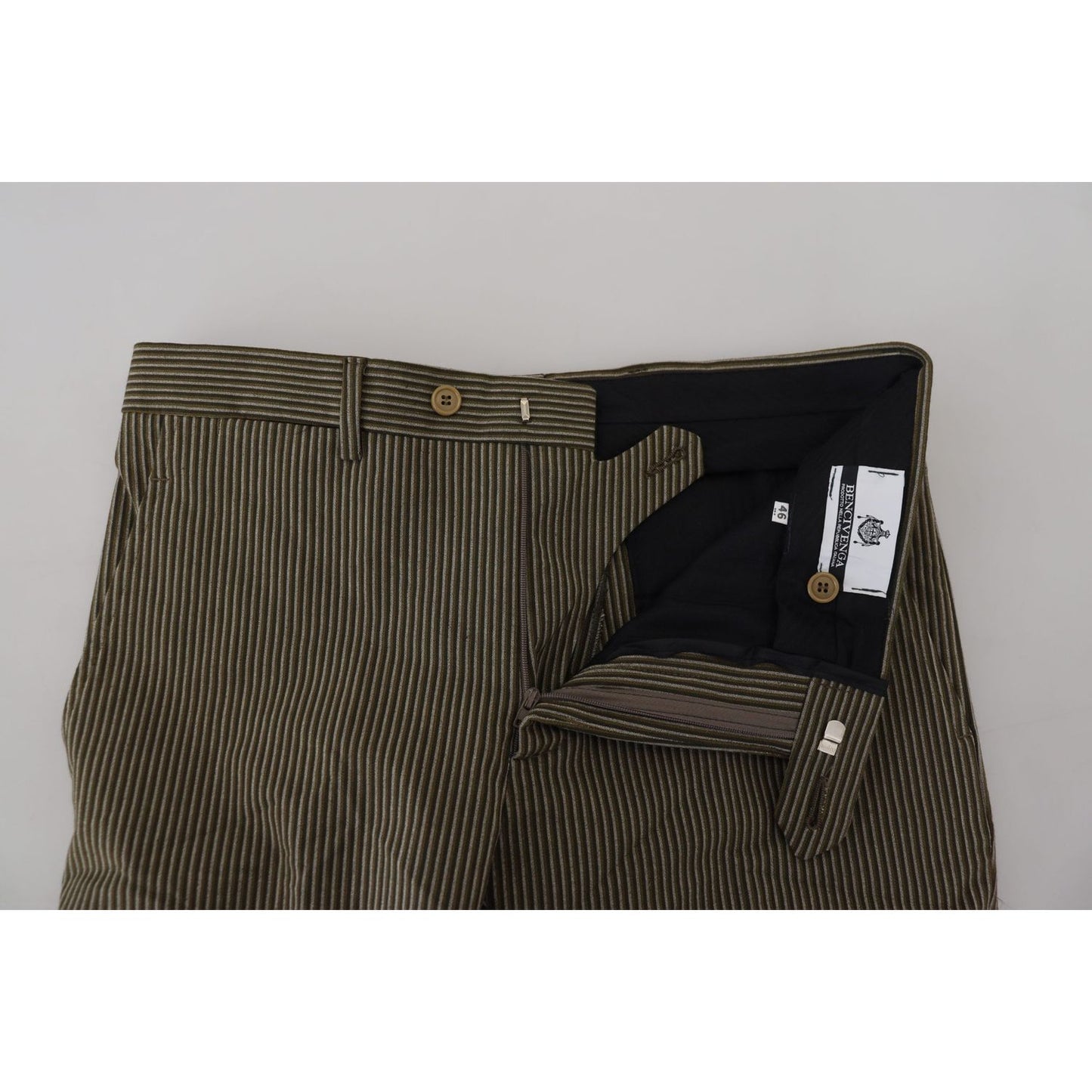 BENCIVENGA Elegant Multicolor Pure Cotton Trousers BENCIVENGA Gray