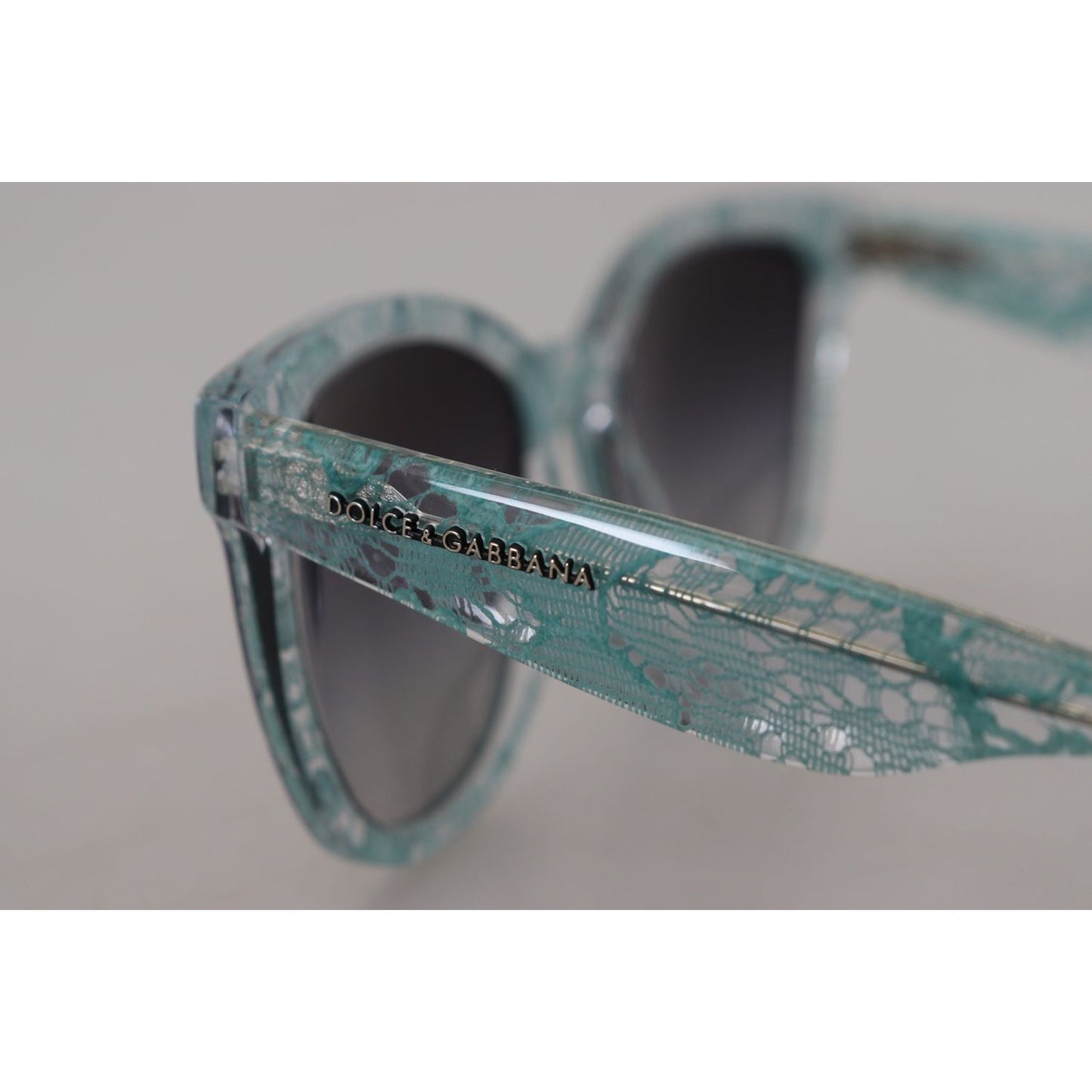 Dolce & Gabbana Sicilian Lace Crystal-Infused Sunglasses Dolce & Gabbana Light Slate Gray