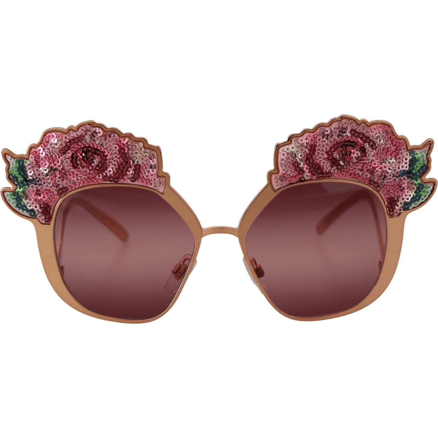 Dolce & Gabbana Chic Rose Sequin Embroidered Sunglasses Dolce & Gabbana Dim Gray