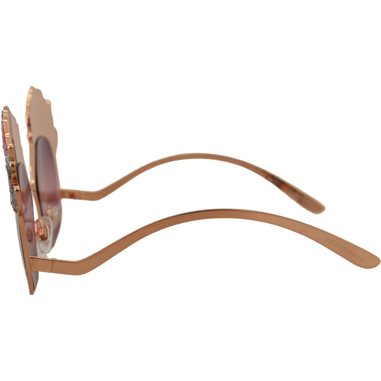 Dolce & Gabbana Chic Rose Sequin Embroidered Sunglasses Dolce & Gabbana Rosy Brown