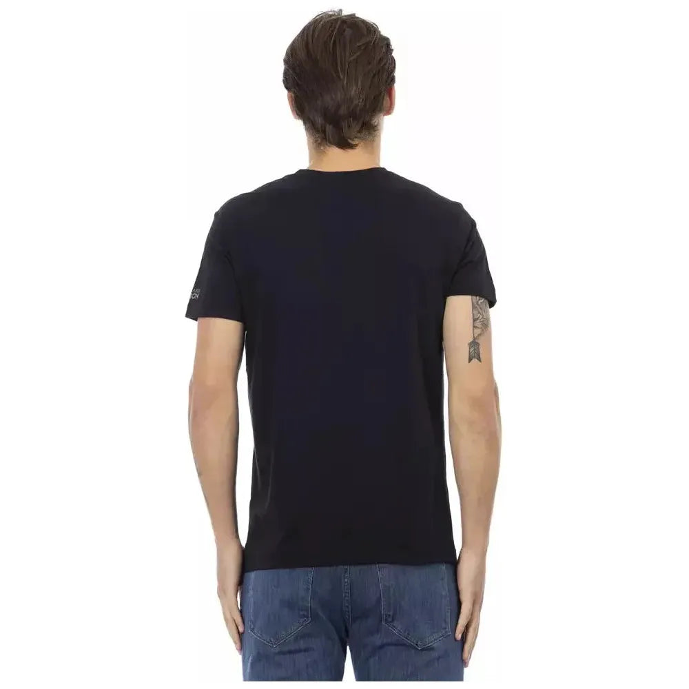Trussardi Action Black Cotton Men T-Shirt Trussardi Action Dark Slate Gray