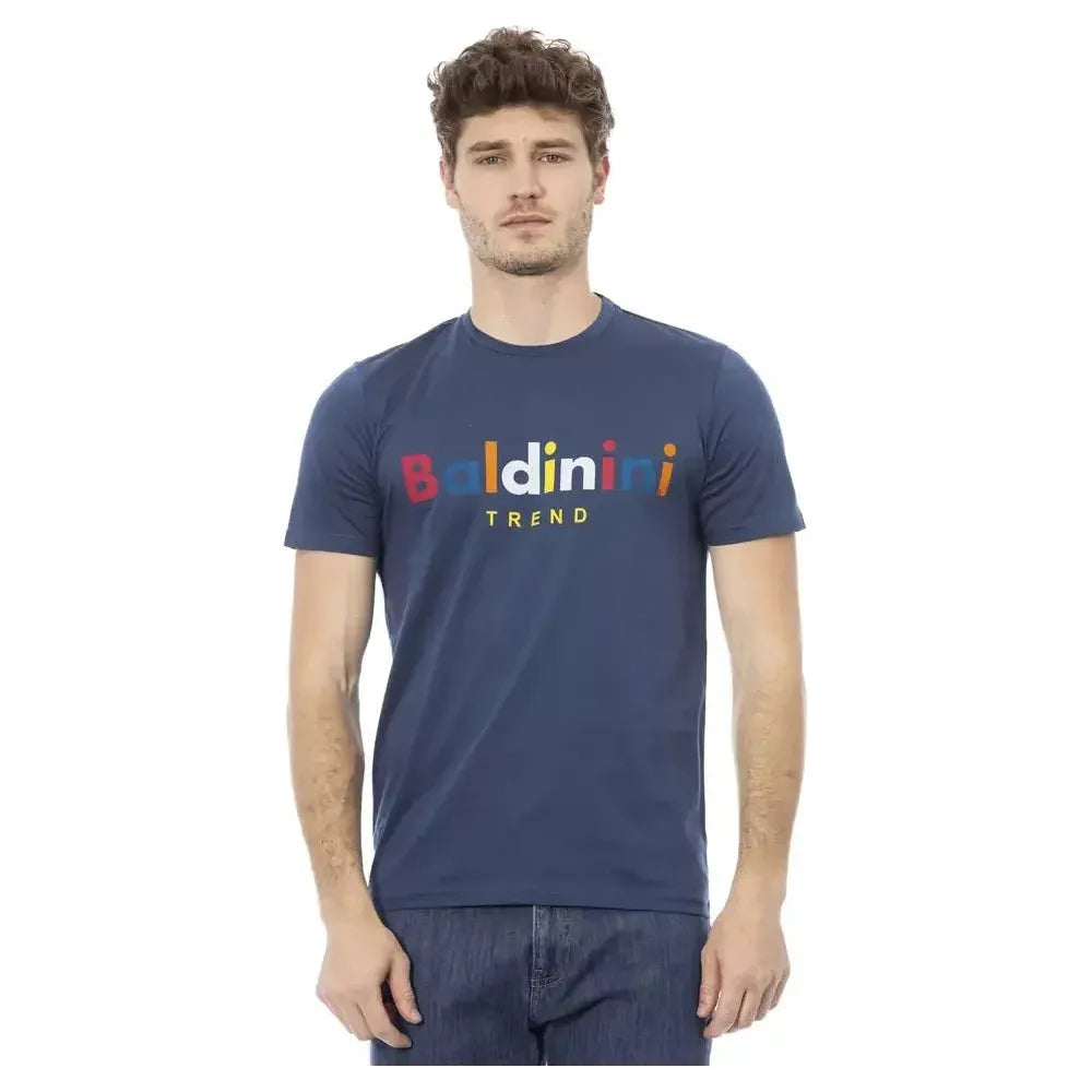 Baldinini Trend Blue Cotton Men T-Shirt Baldinini Trend Dark Slate Gray