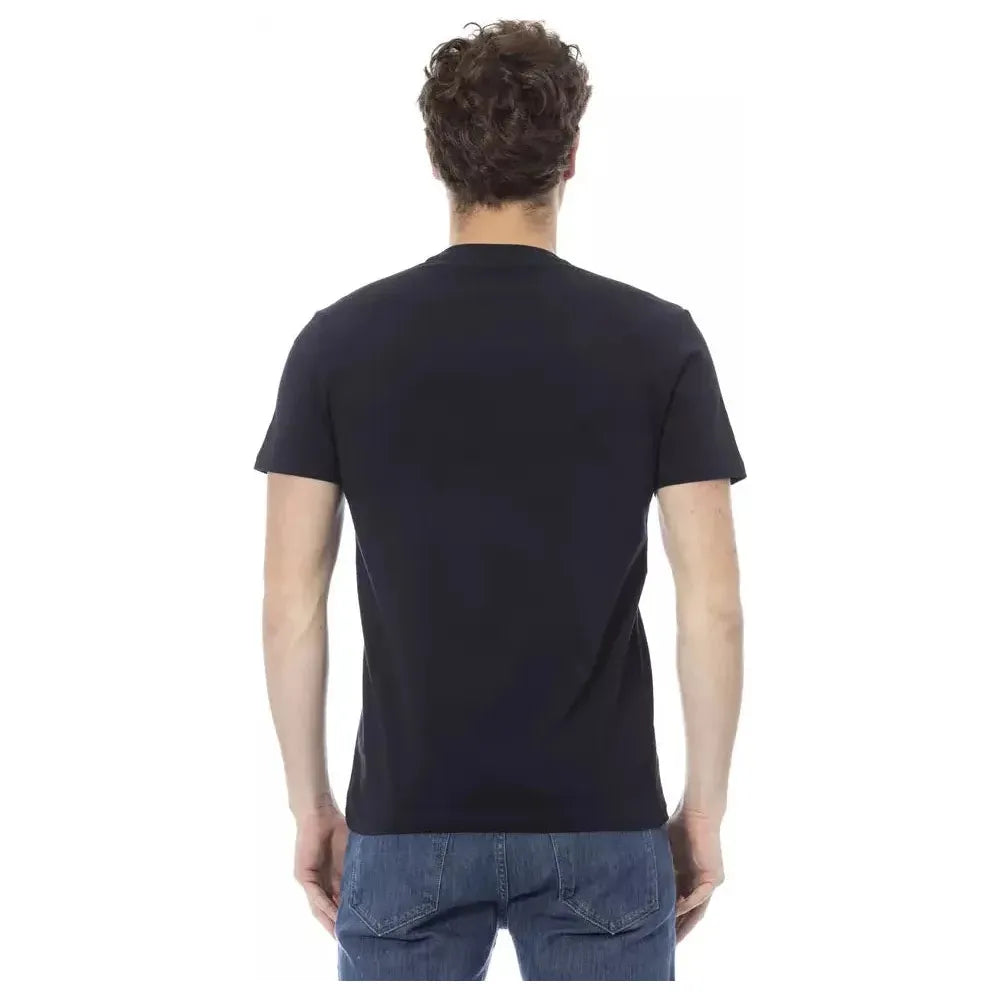 Baldinini Trend Blue Cotton Men T-Shirt Baldinini Trend Dark Slate Gray