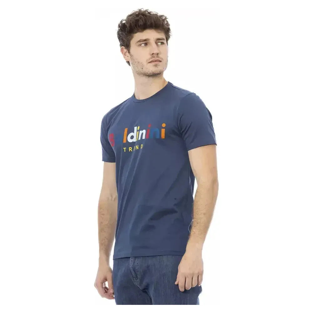 Baldinini Trend Blue Cotton Men T-Shirt Baldinini Trend Dark Slate Gray