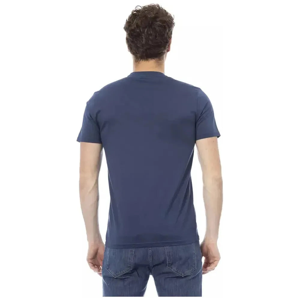Baldinini Trend Blue Cotton Men T-Shirt Baldinini Trend Dark Slate Gray
