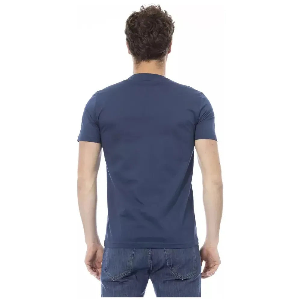 Baldinini Trend Blue Cotton Men T-Shirt Baldinini Trend Dark Slate Gray