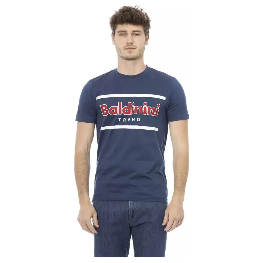 Baldinini Trend Blue Cotton Men T-Shirt Baldinini Trend Dark Slate Gray
