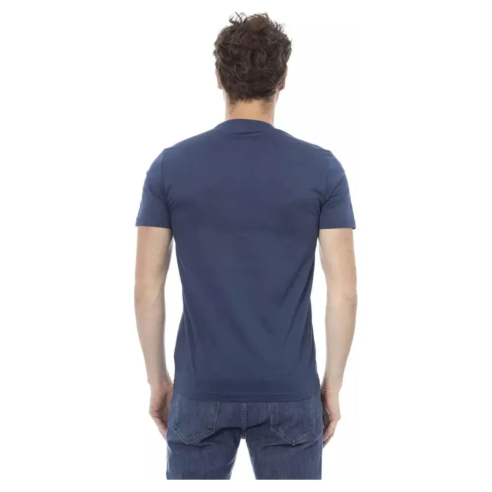 Baldinini Trend Blue Cotton Men T-Shirt Baldinini Trend Dark Slate Gray