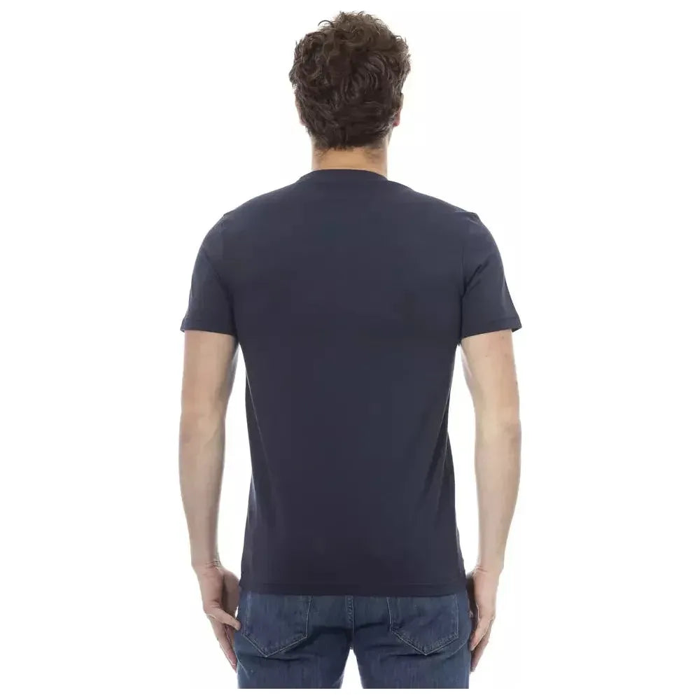 Baldinini Trend Blue Cotton Men T-Shirt Baldinini Trend Dark Slate Gray