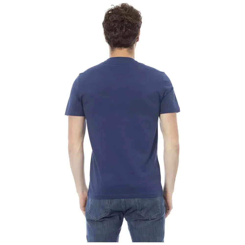 Baldinini Trend Blue Cotton Men T-Shirt Baldinini Trend Dark Slate Gray