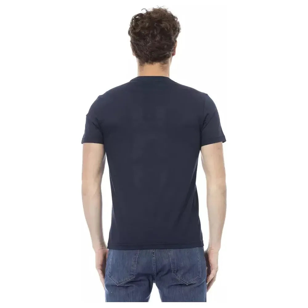 Baldinini Trend Blue Cotton Men T-Shirt Baldinini Trend Dark Slate Gray