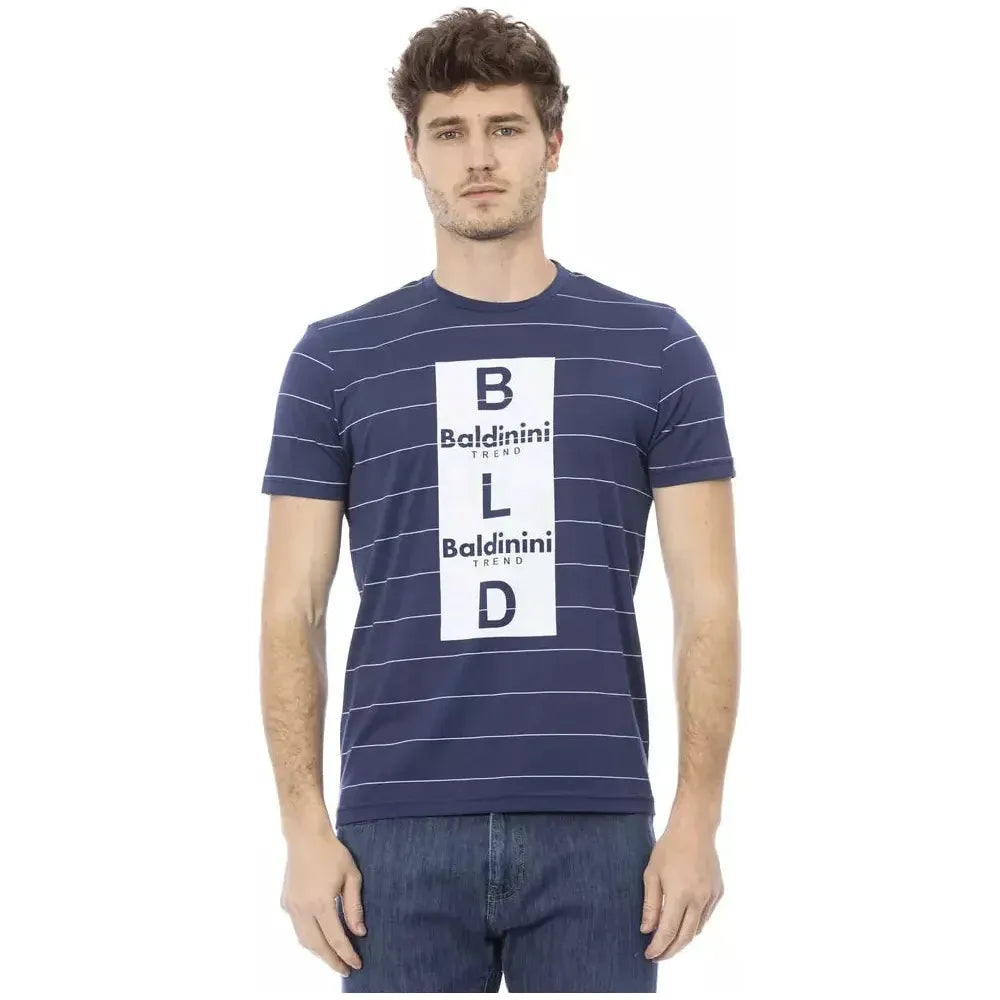Baldinini Trend Blue Cotton Men T-Shirt Baldinini Trend Dark Slate Gray