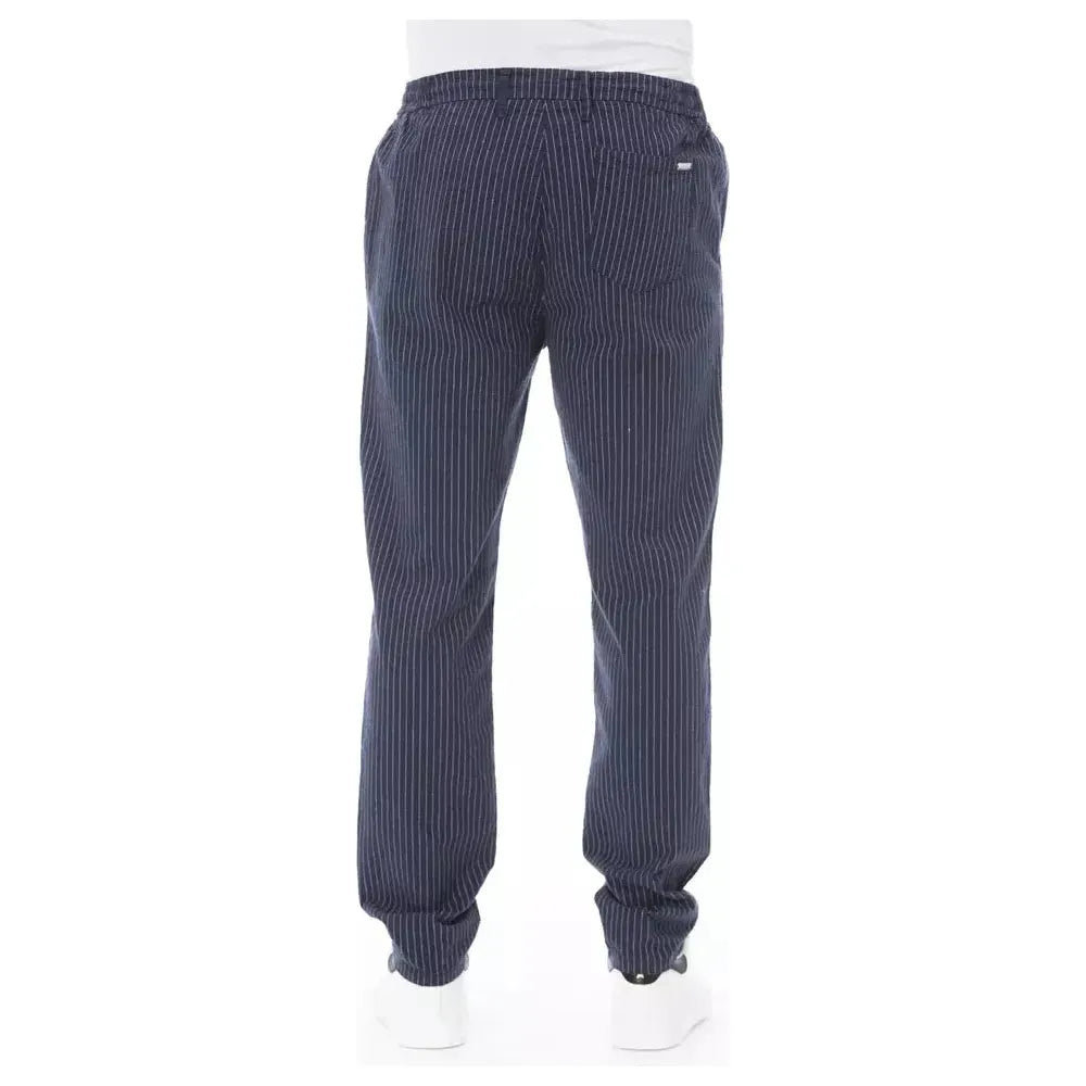 Baldinini Trend Blue Cotton Men Chino Trouser Baldinini Trend Dark Slate Gray