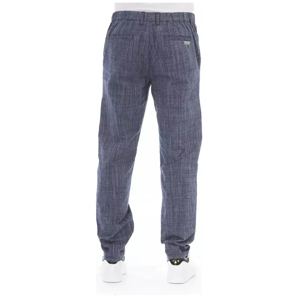 Baldinini Trend Blue Cotton Men Chino Pant Baldinini Trend Dim Gray