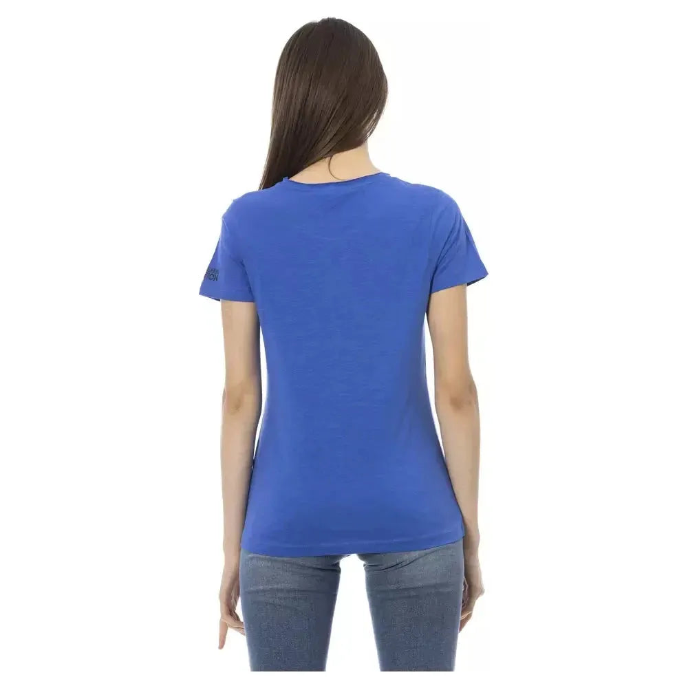 Trussardi Action Blue Cotton Women T-Shirt Trussardi Action Steel Blue