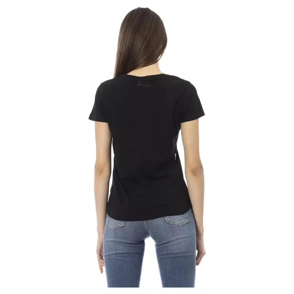 Trussardi Action Chic Black Short Sleeve Round Neck Tee Trussardi Action Dark Slate Gray