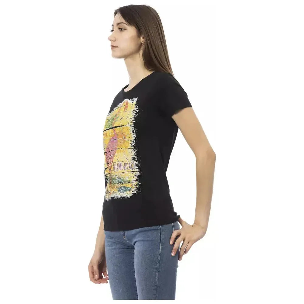 Trussardi Action Black Cotton Women T-Shirt Trussardi Action Tan