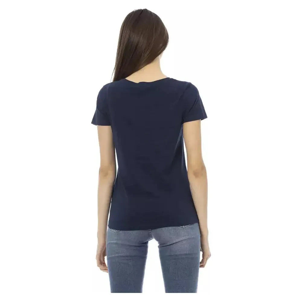 Trussardi Action Blue Cotton Women T-Shirt Trussardi Action Dark Slate Gray