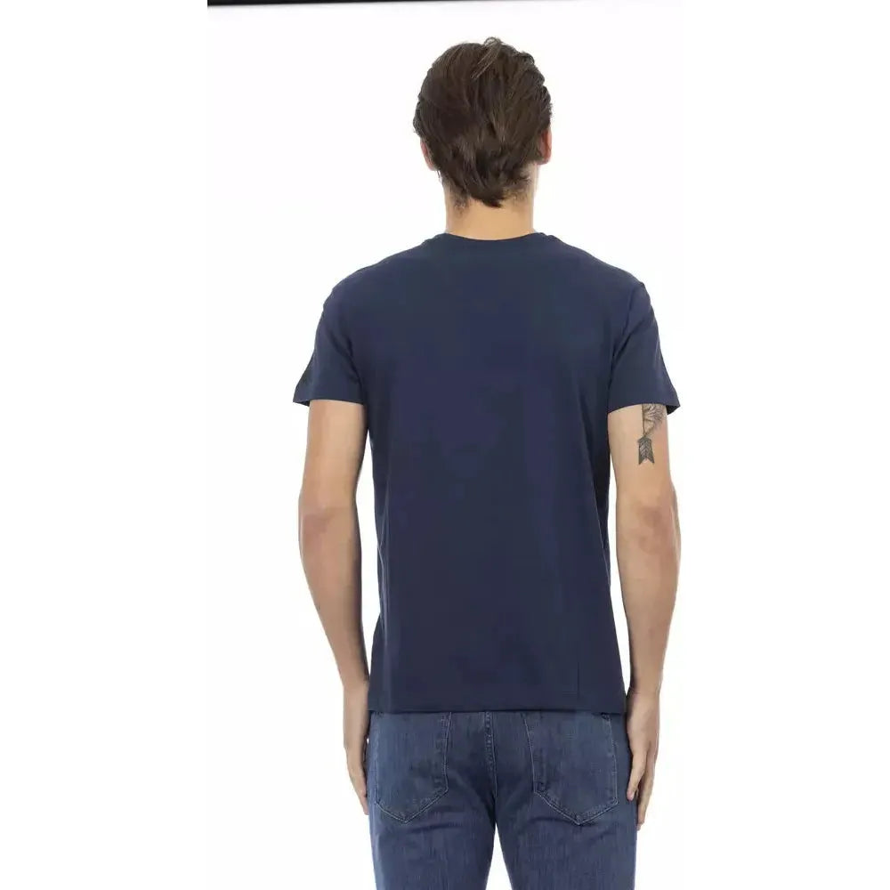 Trussardi Action Blue Cotton Men's T-Shirt Trussardi Action Dark Slate Gray