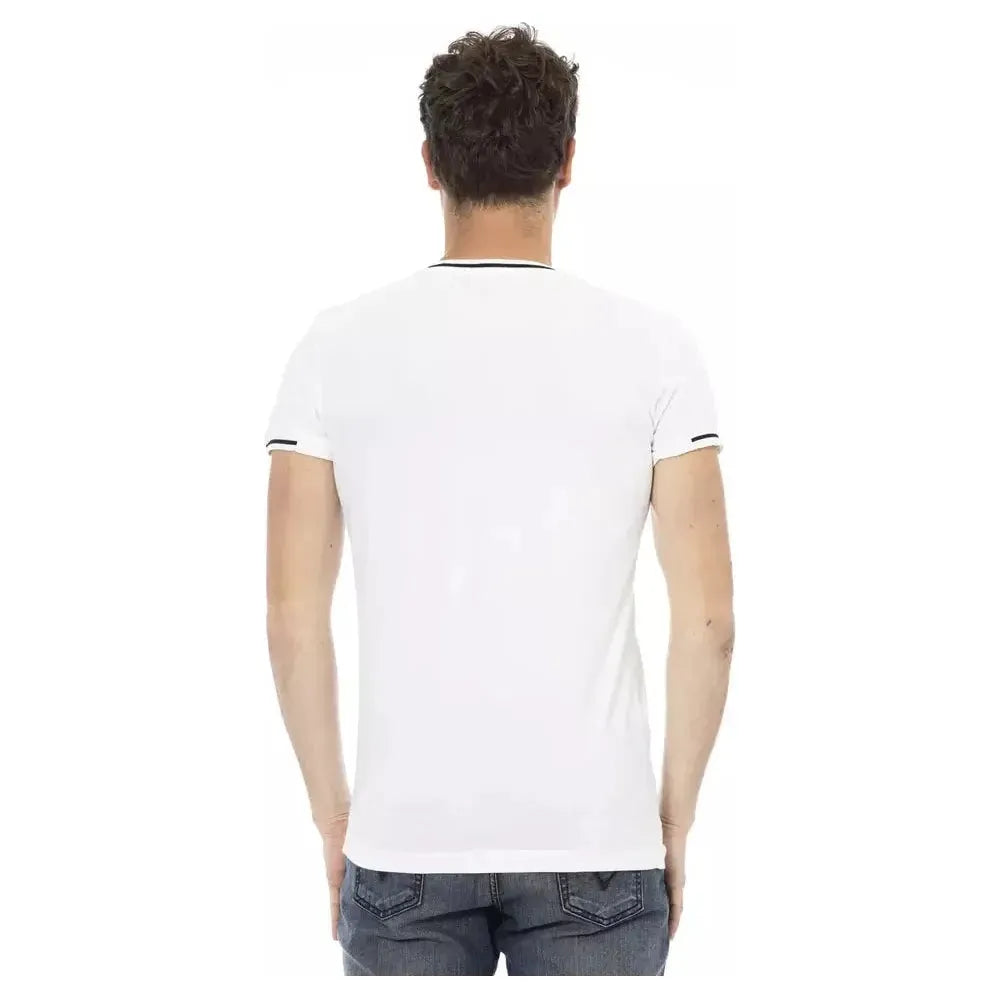 Trussardi Action White Cotton Men T-Shirt Trussardi Action Dark Slate Gray
