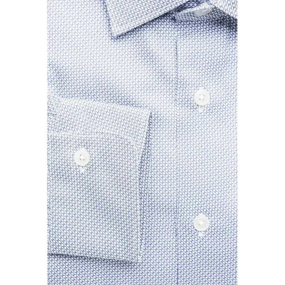 Robert Friedman Light Blue Cotton Men Shirt Robert Friedman Light Gray