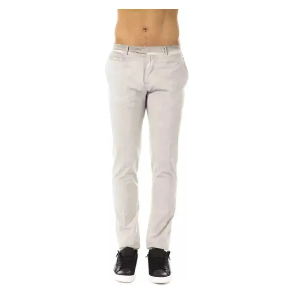 Uominitaliani Gray Cotton Men Casual Pant Uominitaliani Light Gray