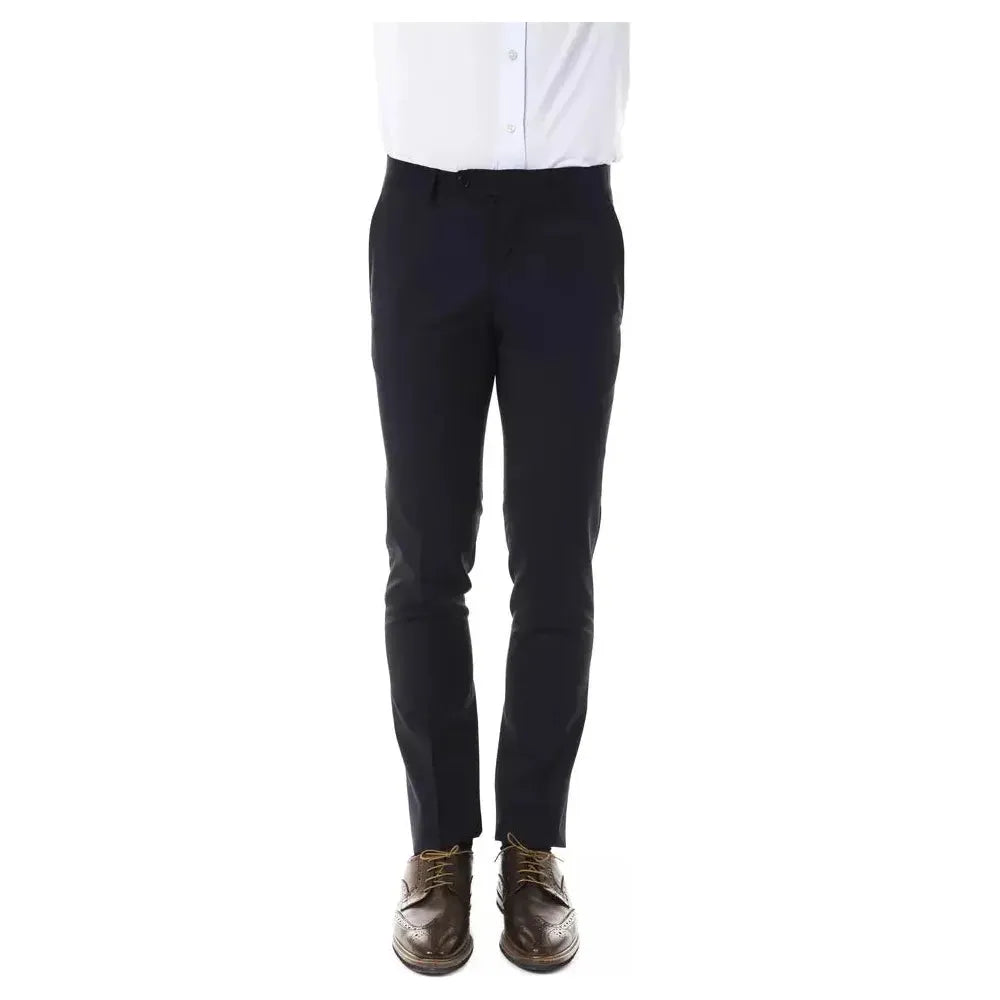 Uominitaliani Gray Wool Men's Pant Uominitaliani Lavender