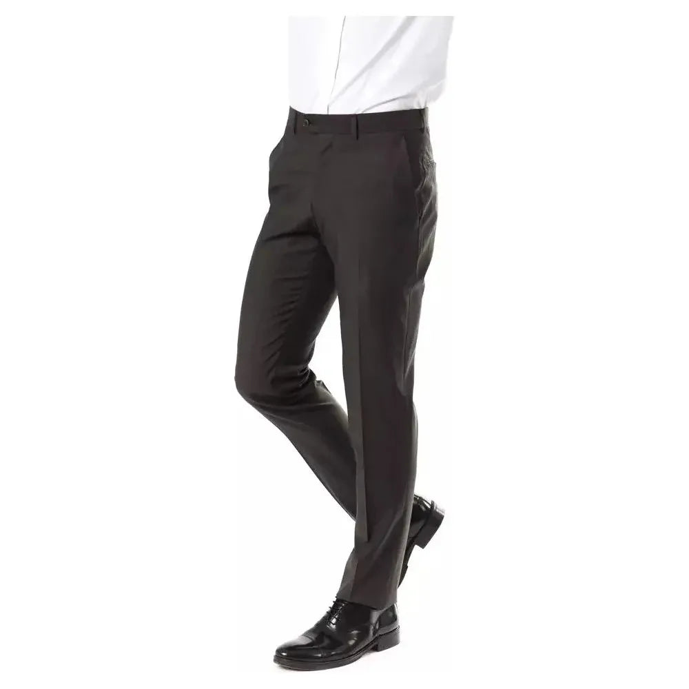 Uominitaliani Gray Wool Men's Suit Pant Uominitaliani Dark Slate Gray