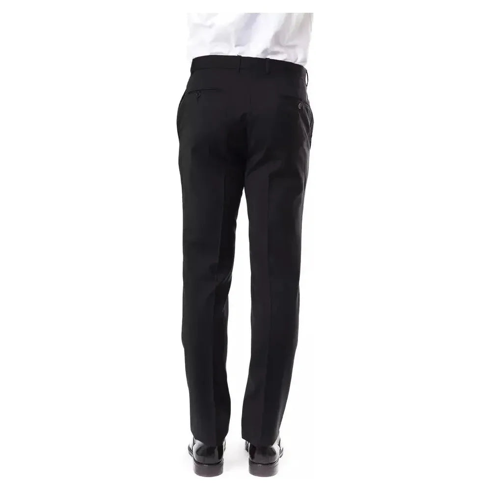 Uominitaliani Gray Wool Men's Pants Uominitaliani Black