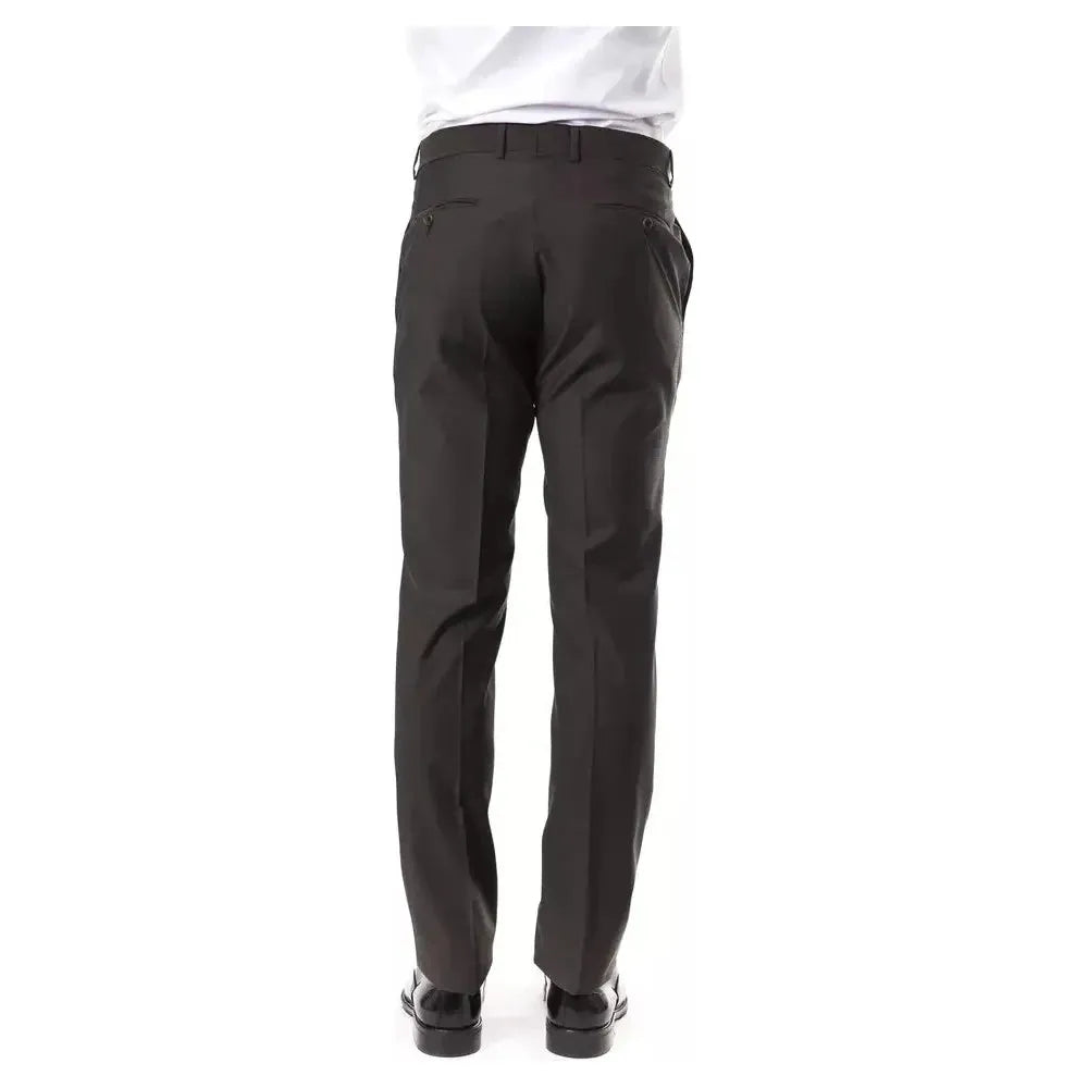 Uominitaliani Gray Wool Men's Suit Pant Uominitaliani Dark Slate Gray