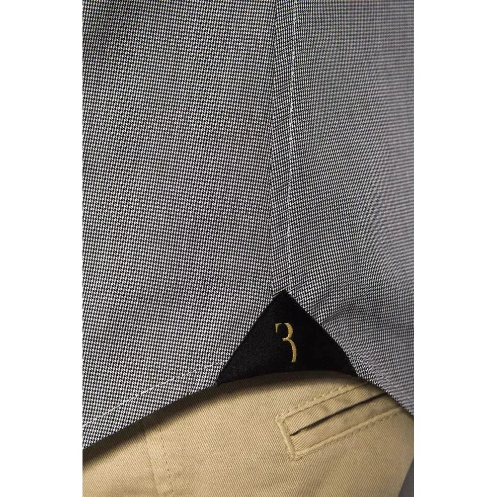 Billionaire Italian Couture Black Cotton Men Shirt Billionaire Italian Couture Dark Slate Gray