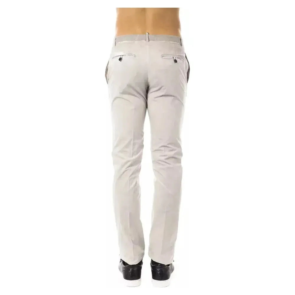 Uominitaliani Gray Cotton Men Casual Pant Uominitaliani Light Gray