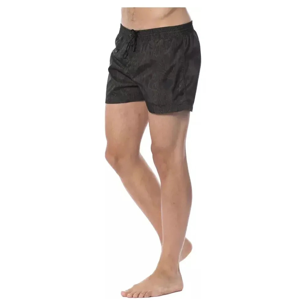 Roberto Cavalli Sport Army Polyester Men's Swim Trunk Roberto Cavalli Sport Rosy Brown
