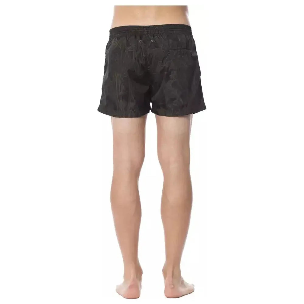 Roberto Cavalli Sport Army Polyester Men's Swim Trunk Roberto Cavalli Sport Rosy Brown