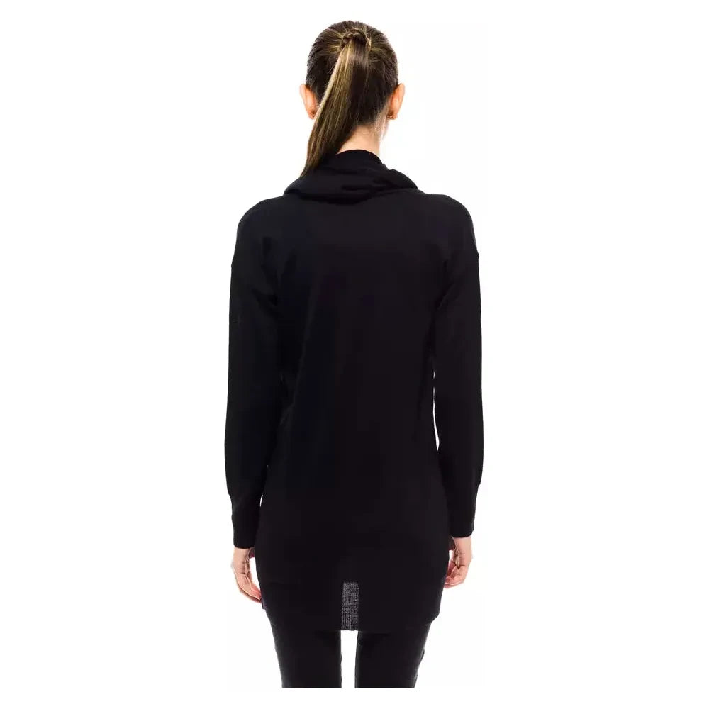 Montana Blu Blue Wool Women Sweater Montana Blu Black