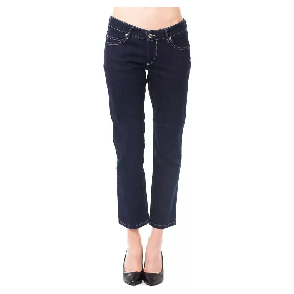 Ungaro Fever Blue Cotton Women's Capri Jeans Ungaro Fever Dark Slate Gray