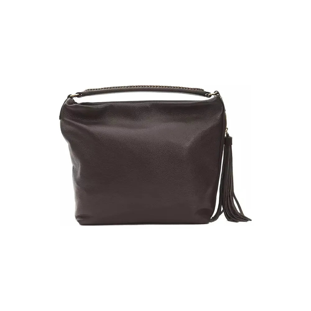 Pompei Donatella Brown Leather Women Shoulder Bag Pompei Donatella Dark Slate Gray