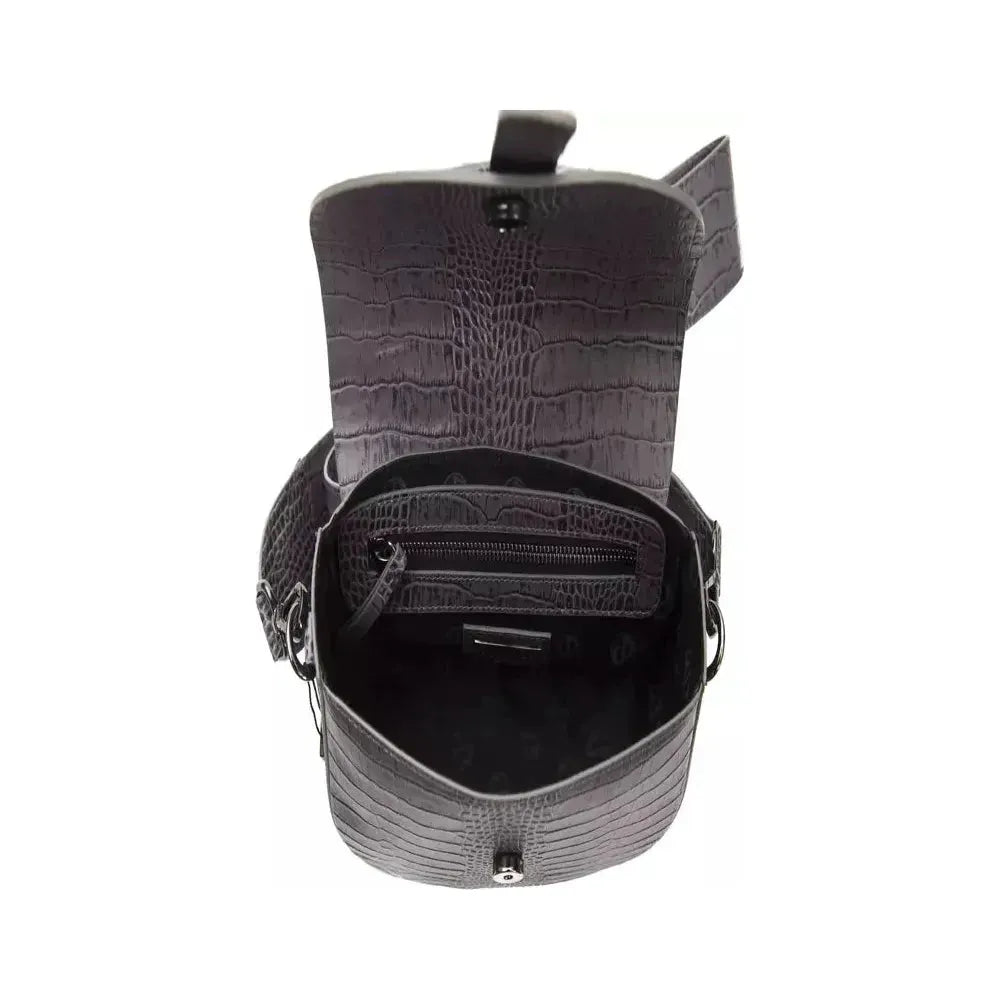 Pompei Donatella Gray Leather Women Crossbody Bag Pompei Donatella Dark Slate Gray