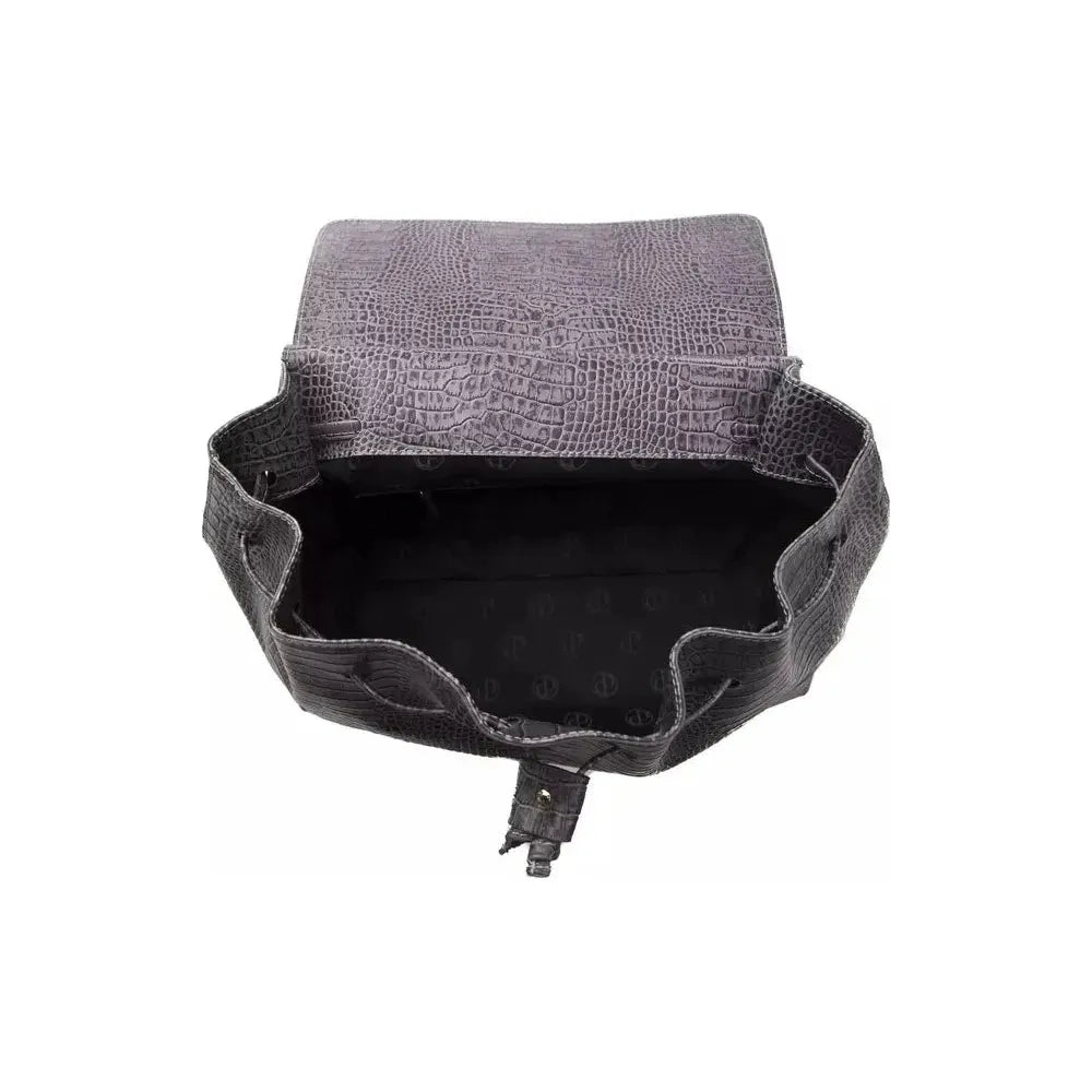 Pompei Donatella Gray Leather Women Handbag Pompei Donatella Dark Slate Gray
