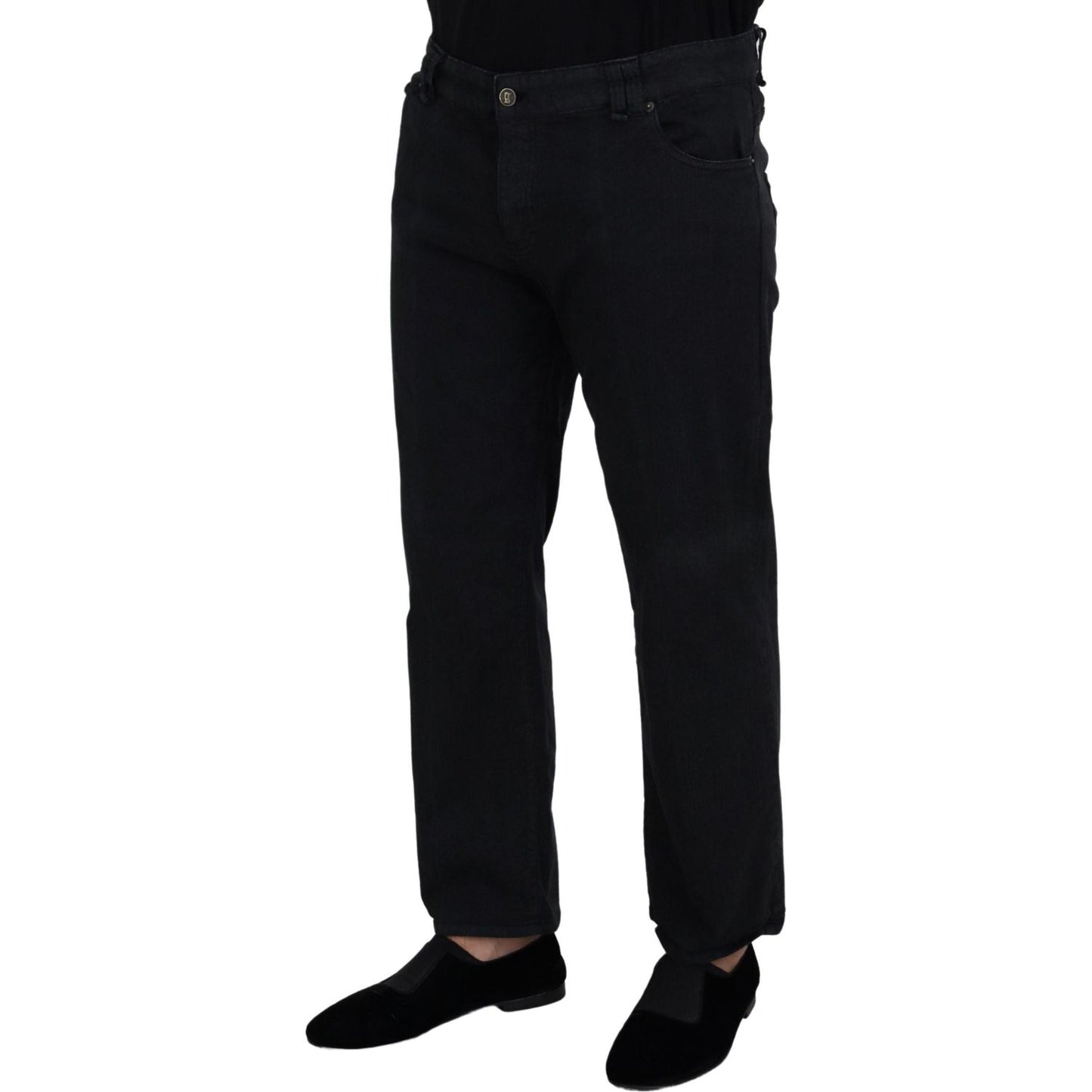 John Galliano Elegant Black Mainline Cotton Jeans John Galliano Black