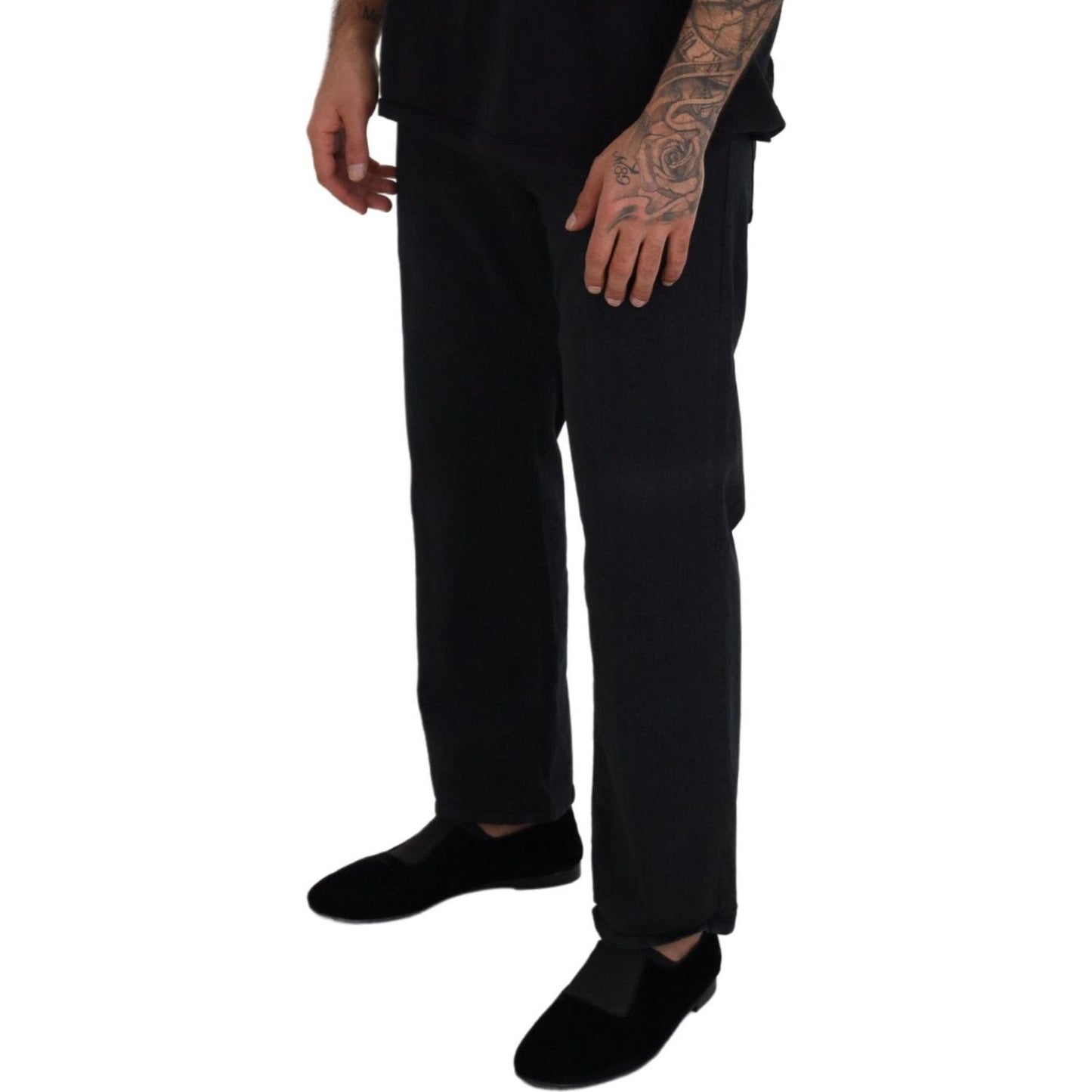 John Galliano Elegant Black Mainline Cotton Jeans John Galliano Black