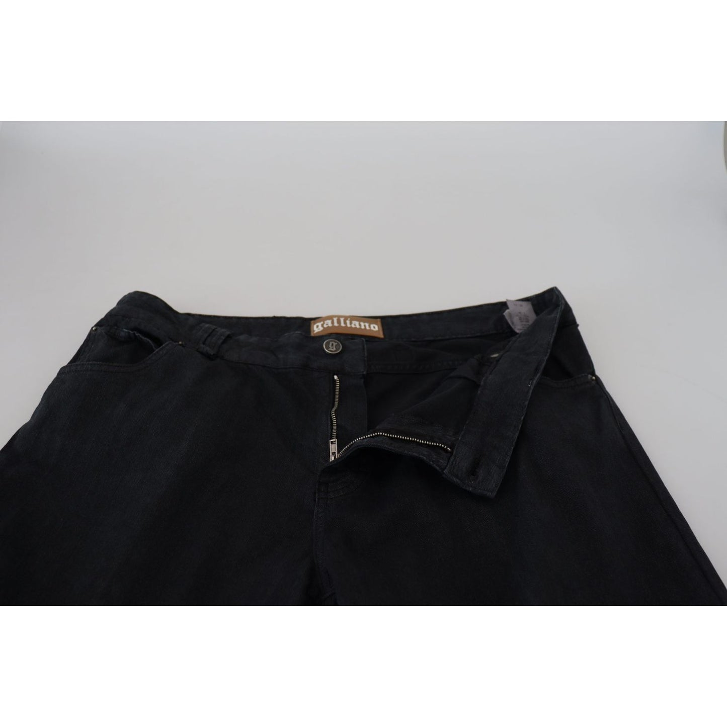 John Galliano Elegant Black Mainline Cotton Jeans John Galliano Gray