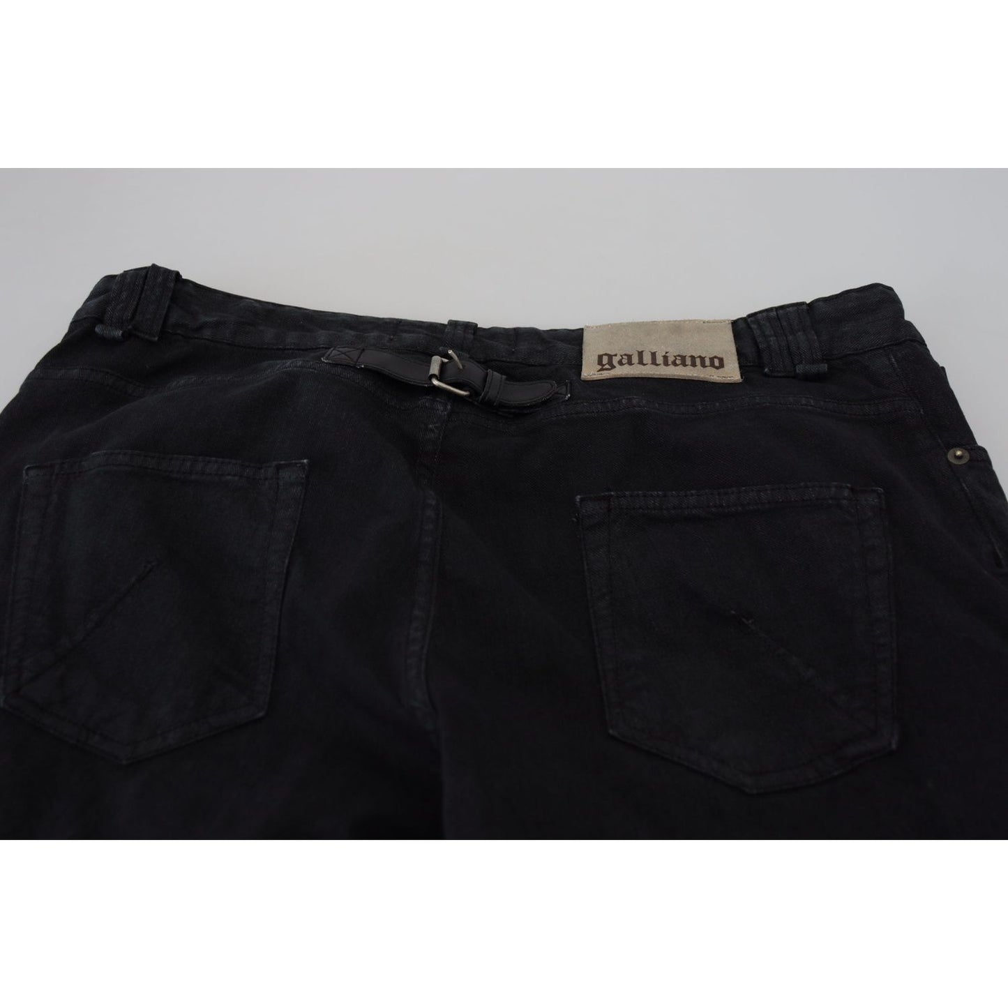 John Galliano Elegant Black Mainline Cotton Jeans John Galliano Black