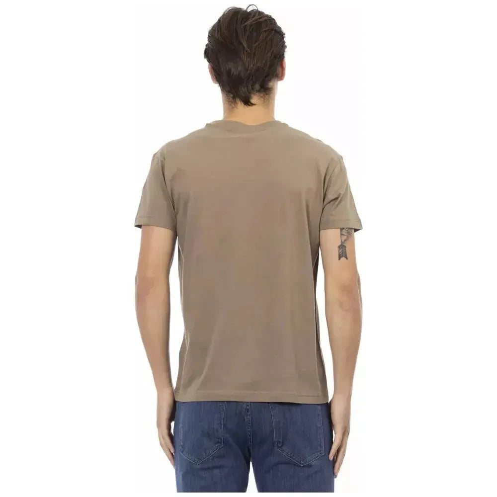Trussardi Action Brown Cotton Men T-Shirt Trussardi Action Rosy Brown