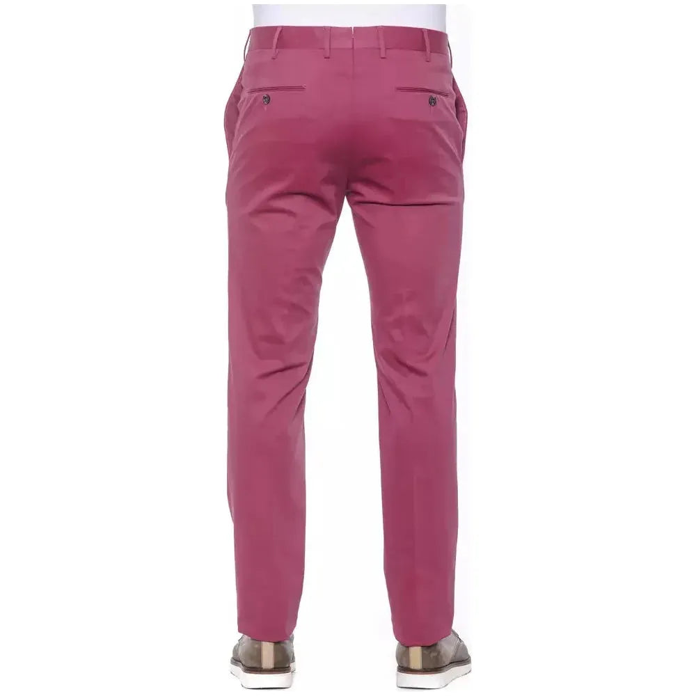 PT Torino Fuchsia Cotton Men Trouser Jeans & Pants PT Torino Maroon