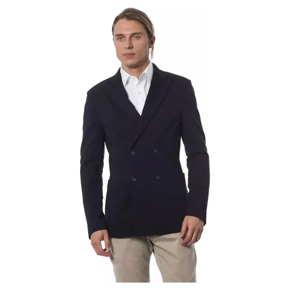 Verri Blue Viscose Men Blazer Verri Dark Slate Gray